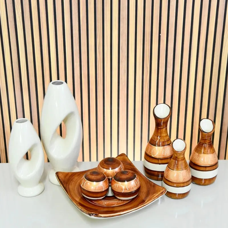 Conjunto com 9 Vasos Decorativos em Cerâmica – Elegância para Seu Espaço