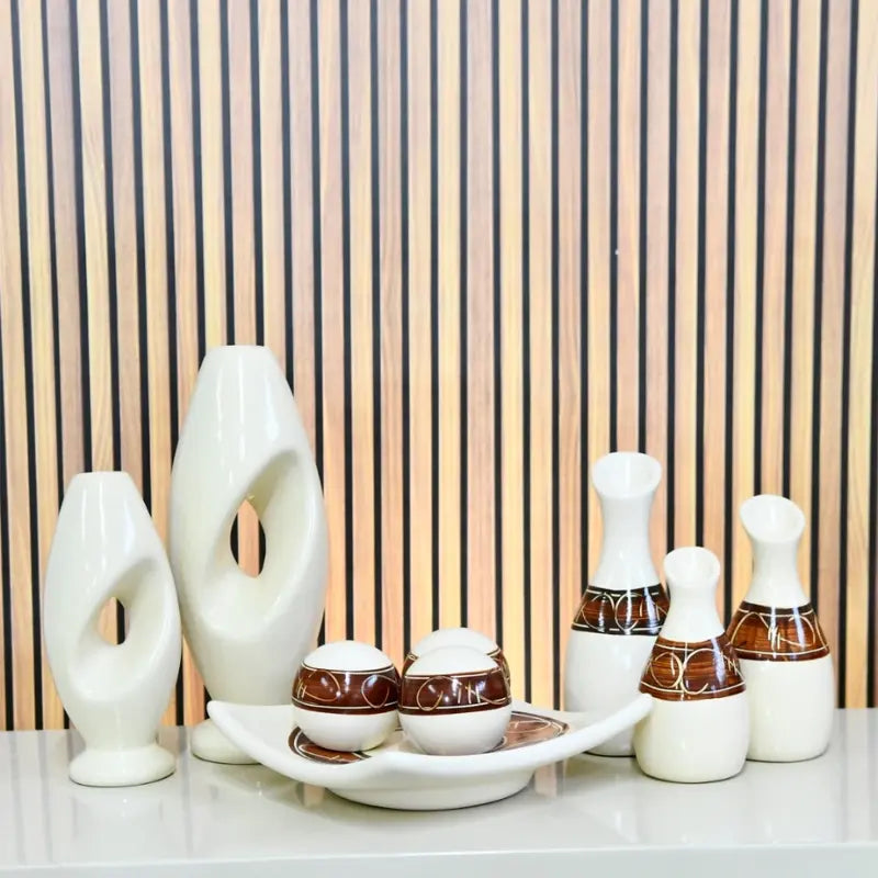 Conjunto com 9 Vasos Decorativos em Cerâmica – Elegância para Seu Espaço