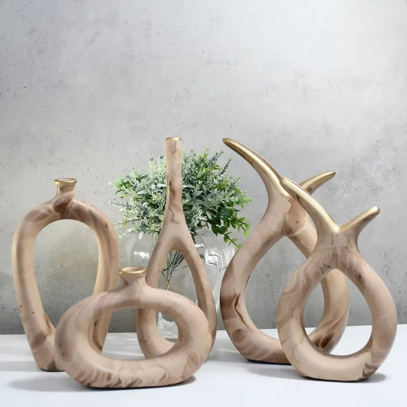 Conjunto com 5 Vasos Decorativos em Cerâmica – Estilo e Elegância em Cada Detalhe