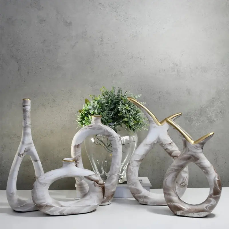 Conjunto com 5 Vasos Decorativos em Cerâmica – Estilo e Elegância em Cada Detalhe