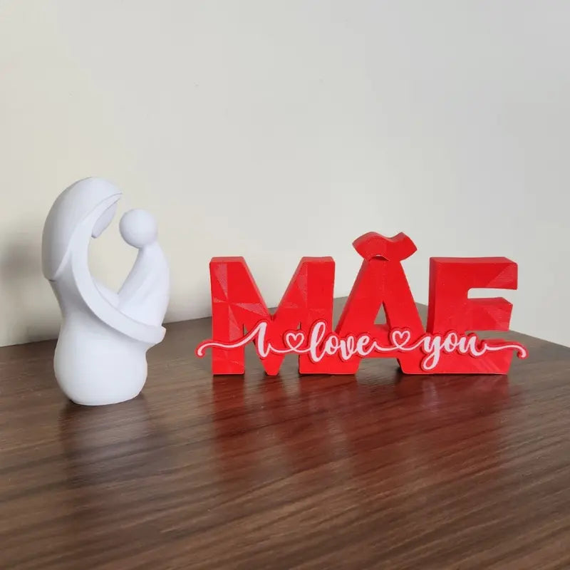 Estatueta com Letreiro Especial de Dia das Mães