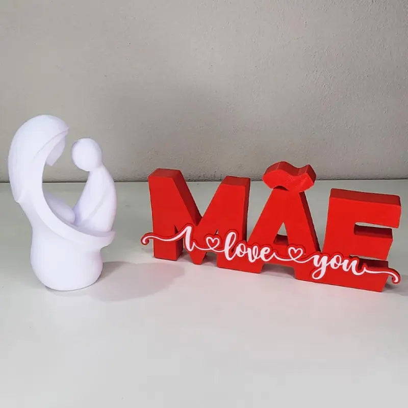 Estatueta com Letreiro Especial de Dia das Mães