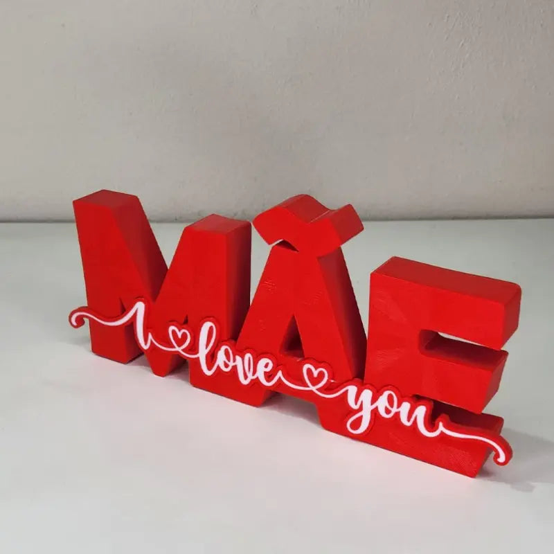 Estatueta com Letreiro Especial de Dia das Mães