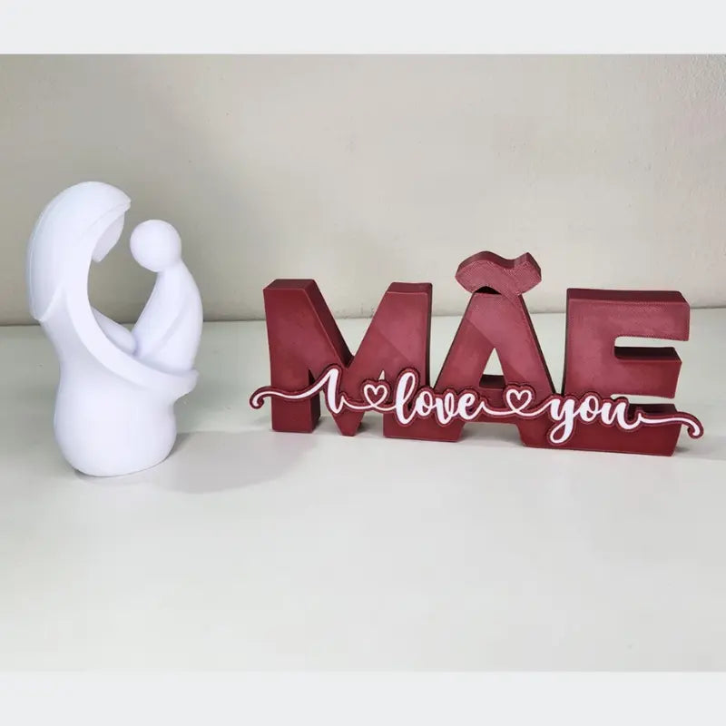 Estatueta com Letreiro Especial de Dia das Mães