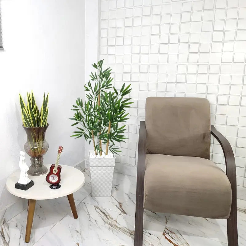 Vaso Decorativo + Planta Realista Bambu Artificial