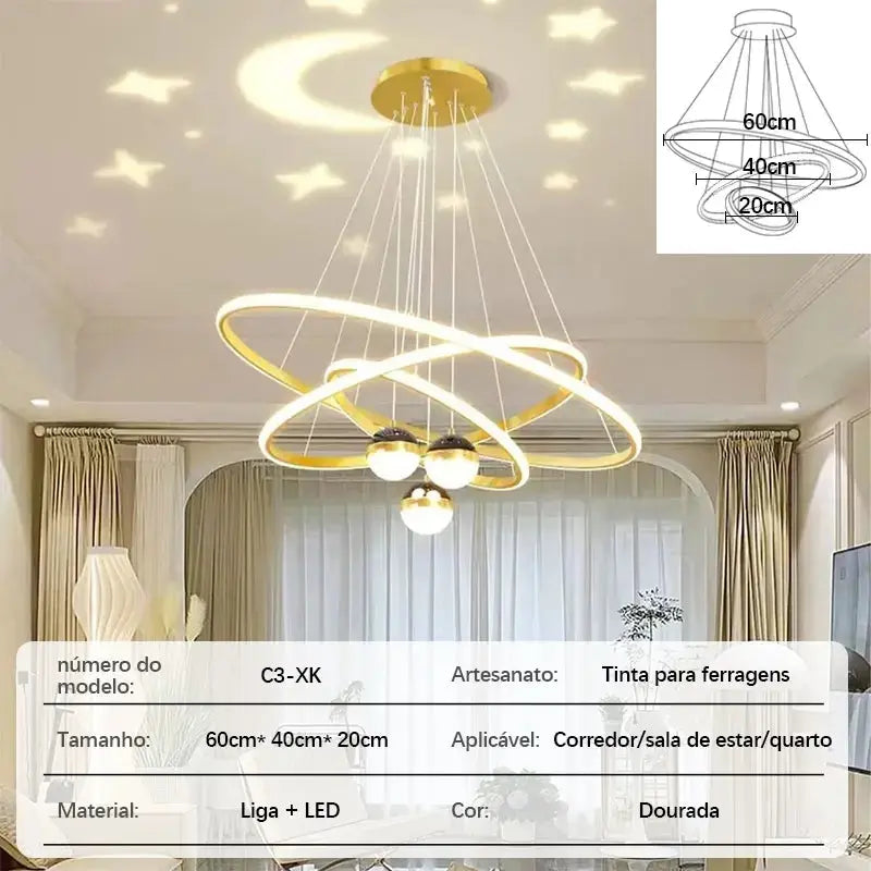 Lustre de Teto Estilo Nórdico – Design Moderno e Sofisticado