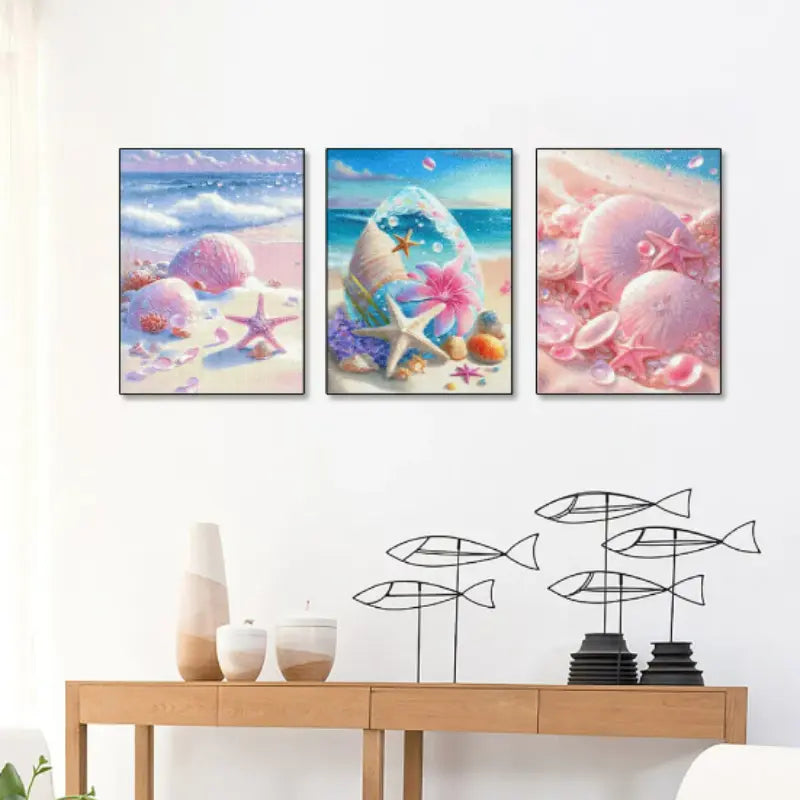 Kit Pintura com Diamante - Conchas e Estrelas do Mar