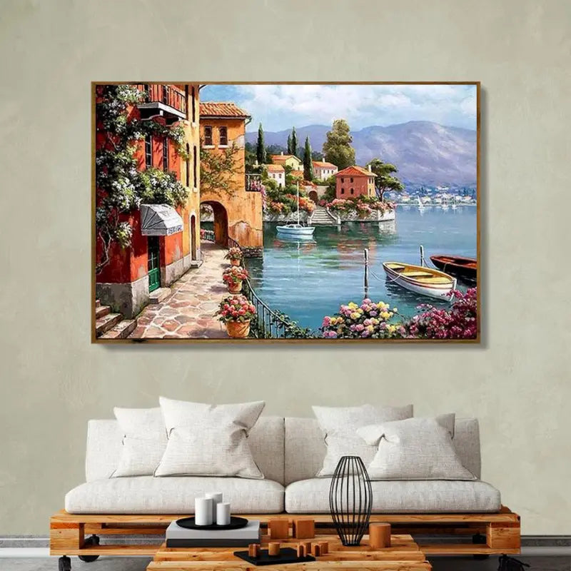 Kit Pintura Terapêutica - Vilarejo e seus Barcos