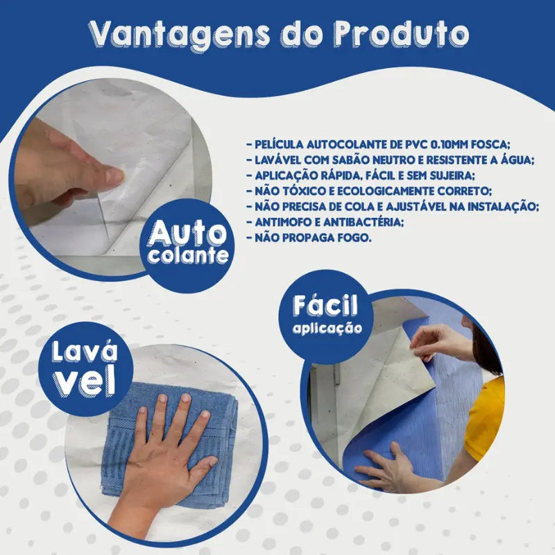 Papel de Parede Vinílico em 3D com Efeito Gesso - Branco Fosco e Dourado