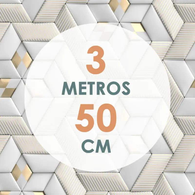 Papel de Parede Vinílico em 3D com Efeito Gesso - Branco Fosco e Dourado