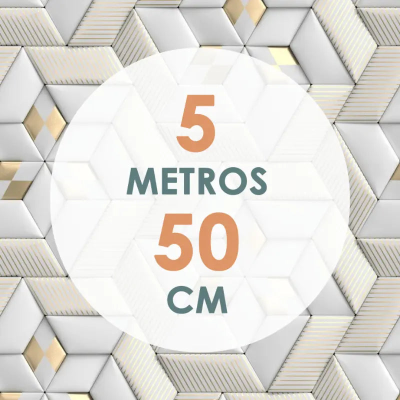 Papel de Parede Vinílico em 3D com Efeito Gesso - Branco Fosco e Dourado