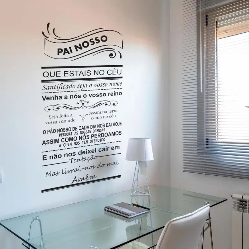 Oração Pai Nosso em Adesivo Vinil para Parede