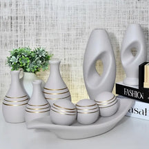 Conjunto com 9 Vasos Decorativos em Cerâmica – Elegância para Seu Espaço
