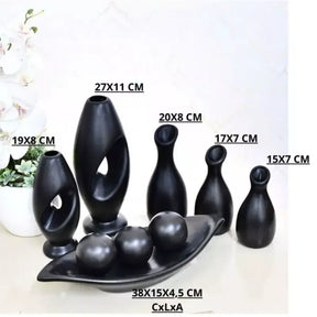 Conjunto com 9 Vasos Decorativos em Cerâmica – Elegância para Seu Espaço