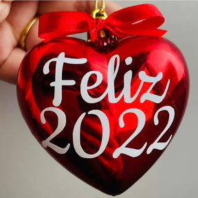 Bola e Coração de Natal Personalizados com Nome ou Palavra