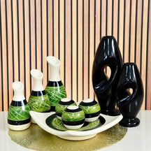 Conjunto com 9 Vasos Decorativos em Cerâmica – Elegância para Seu Espaço