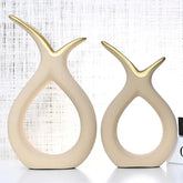 Kit 2 Vasos Decorativos em Cerâmica com Design Moderno