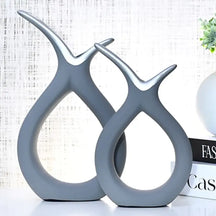 Kit 2 Vasos Decorativos em Cerâmica com Design Moderno