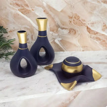 Conjunto com 2 Vasos Decorativos + Bandeja com Esfera – Charme e Estilo para seu Ambiente