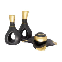 Conjunto com 2 Vasos Decorativos + Bandeja com Esfera – Charme e Estilo para seu Ambiente