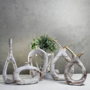 Conjunto com 5 Vasos Decorativos em Cerâmica – Estilo e Elegância em Cada Detalhe