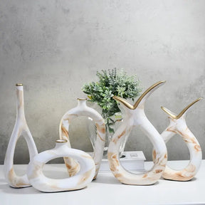 Conjunto com 5 Vasos Decorativos em Cerâmica – Estilo e Elegância em Cada Detalhe