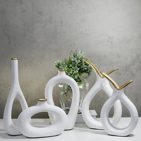 Conjunto com 5 Vasos Decorativos em Cerâmica – Estilo e Elegância em Cada Detalhe