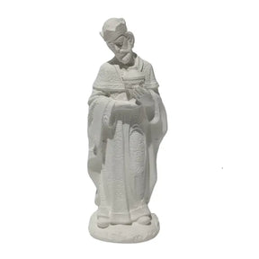 Presépio de Natal Completo em Gesso Branco 15cm