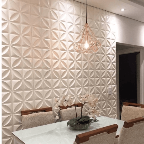 Kit 50 Placas 3D PVC Revestimento De Parede Decorativa 25 cm