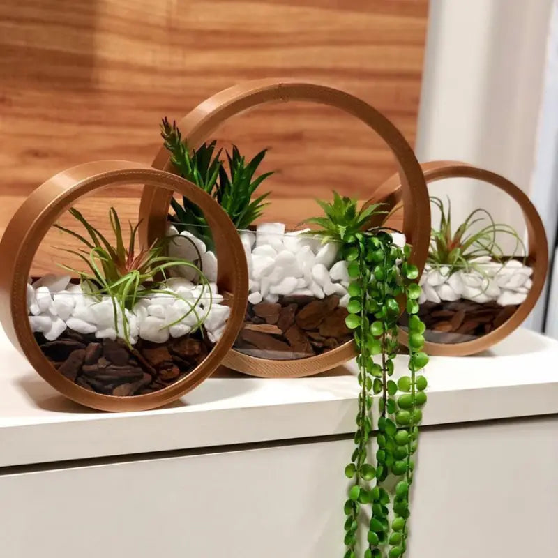 Vaso Terrário em Nicho Redondo para Decoração