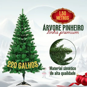 Árvore De Natal 1,50m Decorada + Enfeites e Pisca Pisca