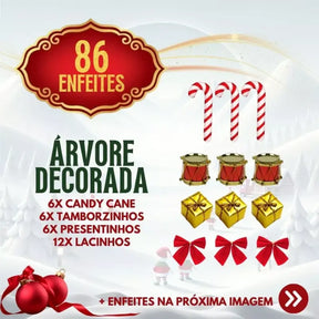 Árvore De Natal 1,50m Decorada + Enfeites e Pisca Pisca