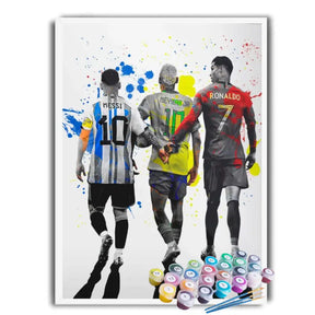 Kit Pintura Terapêutica - Messi, Neymar e Cristiano Ronaldo