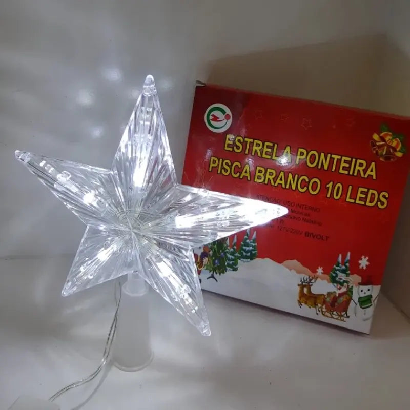 Enfeite de Natal - Estrela que Pisca - 10 LEDs