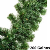 Festão Verde Aramado 2.70 metros com 200 galhos para Decoração de Natal
