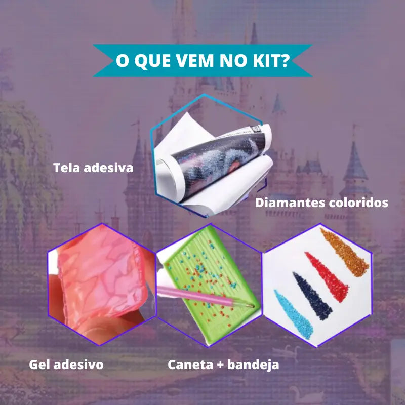 Kit Pintura com Diamante - Composição de Telas L