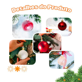 Kit 30 Bolas para Decoração de Natal
