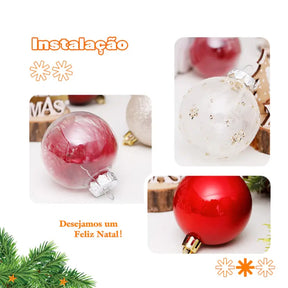 Kit 30 Bolas para Decoração de Natal
