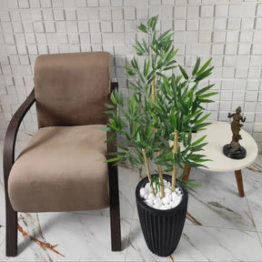 Vaso Decorativo + Planta Realista Bambu Artificial