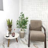 Vaso Decorativo + Planta Realista Bambu Artificial