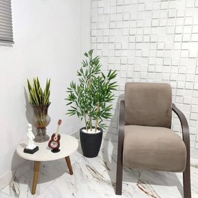 Vaso Decorativo + Planta Realista Bambu Artificial