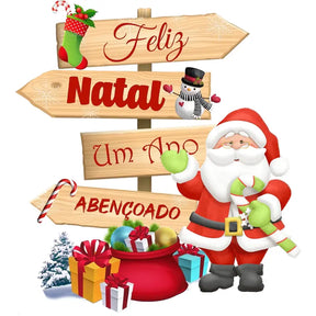 Decoração Papai Noel Kit 3 Display de 20 cm