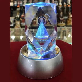 Cristal Lapidado Nossa Senhora Aparecida Led