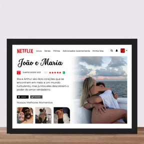 Quadro Casal Namorix Personalizado – Transforme Seu Amor em um Filme Estilo Netflix