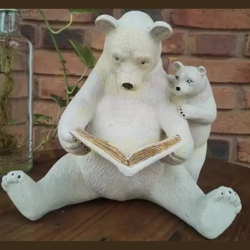 Estatueta Decorativa Ursos Pai e Filho: Inspiração na Leitura