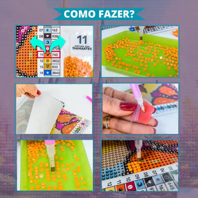 Kit Pintura com Diamante - Composição de Telas I