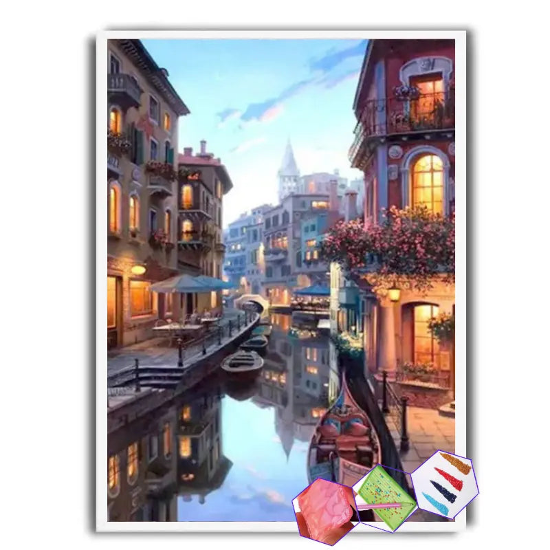 Kit Pintura com Diamante - Canais de Veneza