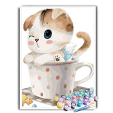Kit Pintura Terapêutica - Gatinho na Xícara