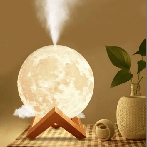Umidificador Luminária Lua Cheia 3D