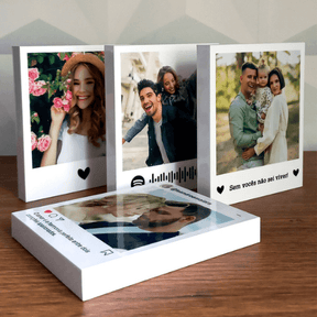 Kit 4 Quadros de Mesa Personalizados 10x12 - Borda Branca